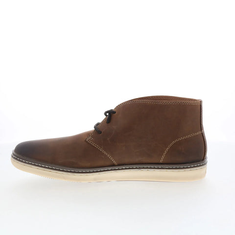 Johnston & Murphy 25-3850 Mens Brown Wide Leather Lace Up Chukkas Boots