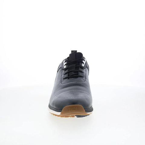 Johnston & Murphy 25-3961 Mens Black Leather Lace Up Athletic Golf Shoes