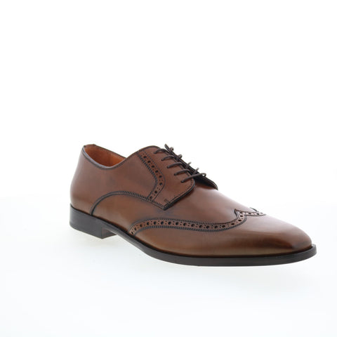 Zelli Italia Stephano Calfskin Mens Brown Oxfords Wingtip & Brogue Shoes