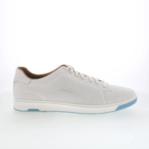 Johnston & Murphy 25-8518 Mens White Canvas Lace Up Lifestyle Sneakers Shoes