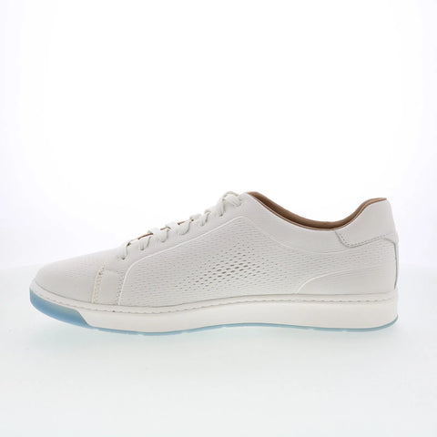 Johnston & Murphy 25-8518 Mens White Canvas Lace Up Lifestyle Sneakers Shoes