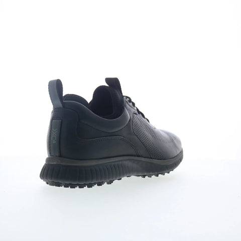 Johnston & Murphy 25-8611 Mens Black Leather Athletic Golf Shoes