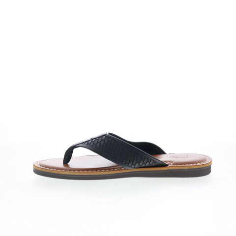 Johnston & Murphy 25-8647 Mens Brown Leather Flip-Flops Sandals Shoes