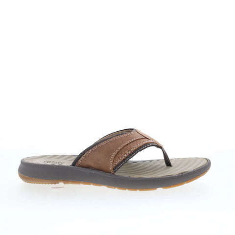 Johnston & Murphy 25-8652 Mens Green Leather Flip-Flops Sandals Shoes