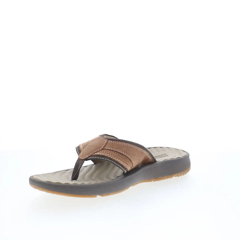 Johnston & Murphy 25-8652 Mens Green Leather Flip-Flops Sandals Shoes