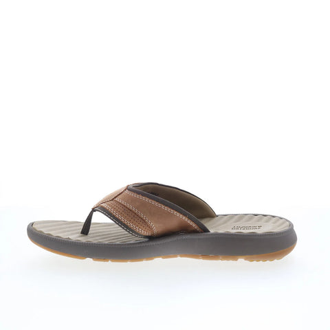Johnston & Murphy 25-8652 Mens Green Leather Flip-Flops Sandals Shoes