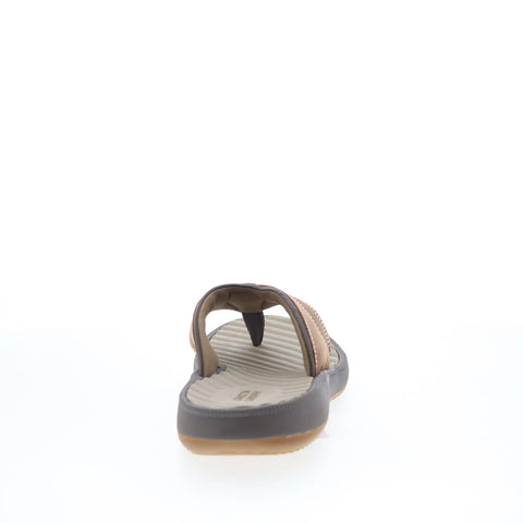 Johnston & Murphy 25-8652 Mens Green Leather Flip-Flops Sandals Shoes