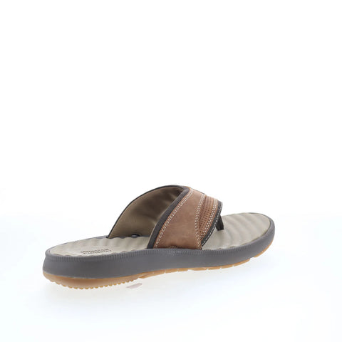 Johnston & Murphy 25-8652 Mens Green Leather Flip-Flops Sandals Shoes