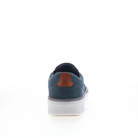 Johnston & Murphy 25-9059 Mens Blue Leather Slip On Lifestyle Sneakers Shoes