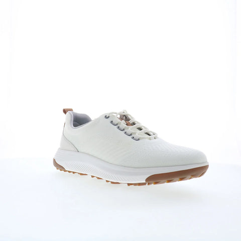 Johnston & Murphy 25-9668 Mens White Leather Lace Up Athletic Golf Shoes