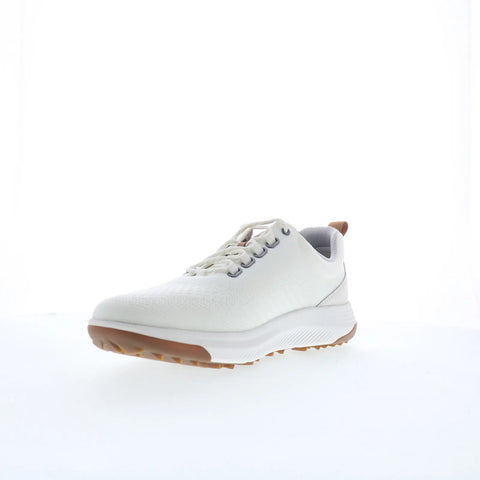 Johnston & Murphy 25-9668 Mens White Leather Lace Up Athletic Golf Shoes
