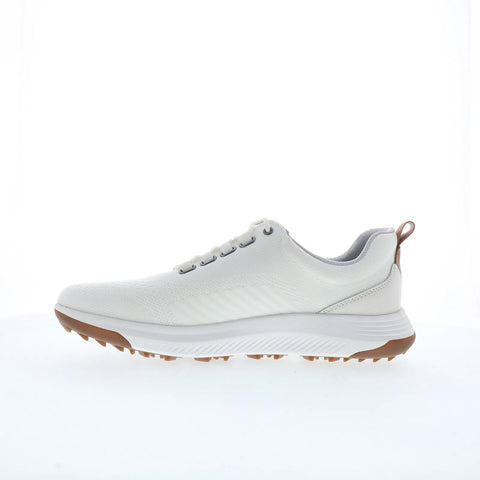 Johnston & Murphy 25-9668 Mens White Leather Lace Up Athletic Golf Shoes