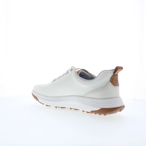 Johnston & Murphy 25-9668 Mens White Leather Lace Up Athletic Golf Shoes