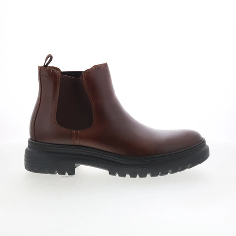 Johnston & Murphy 25-9684 Mens Brown Leather Pull On Chelsea Boots
