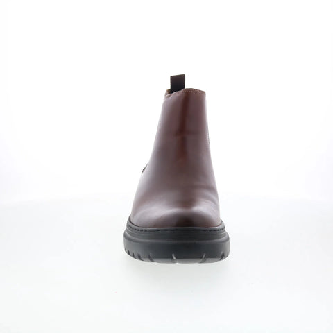 Johnston & Murphy 25-9684 Mens Brown Leather Pull On Chelsea Boots