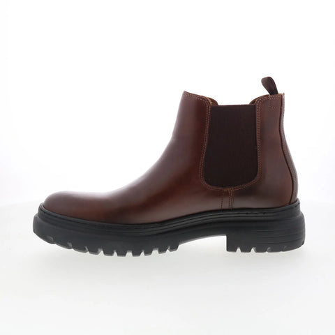 Johnston & Murphy 25-9684 Mens Brown Leather Pull On Chelsea Boots