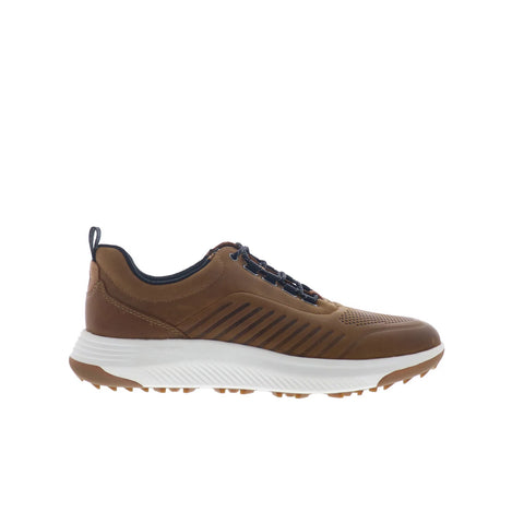 Johnston & Murphy 25-9700 Mens Brown Leather Lace Up Athletic Golf Shoes