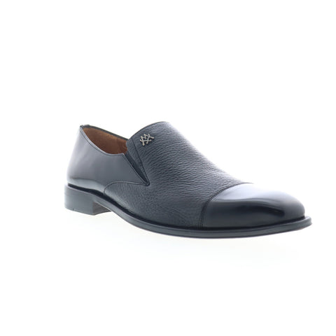 Mezlan Milani Cap Toe Slip On 25145 Mens Black Leather Loafers Casual Shoes
