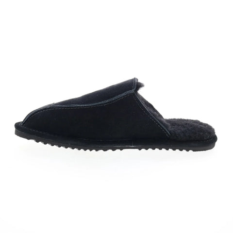 Bearpaw Pierre 2538M-011 Mens Black Synthetic Slip On Mules Slippers Shoes