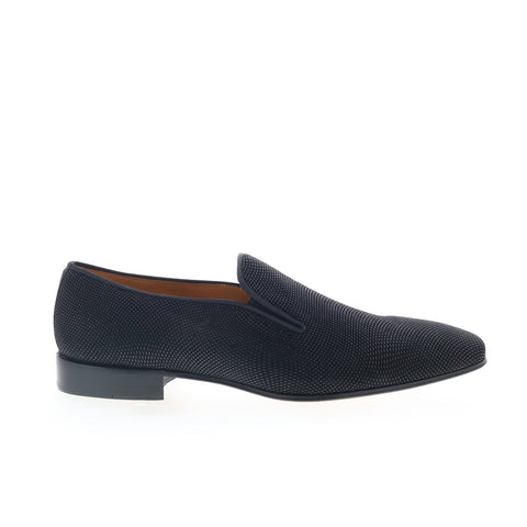 Mezlan Notte Glass Suede Slip On 25502 Mens Black Loafers Casual Shoes