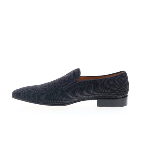 Mezlan Notte Glass Suede Slip On 25502 Mens Black Loafers Casual Shoes