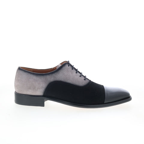 Mezlan Rocky Suede 25587 Mens Black Suede Oxfords & Lace Ups Cap Toe Shoes