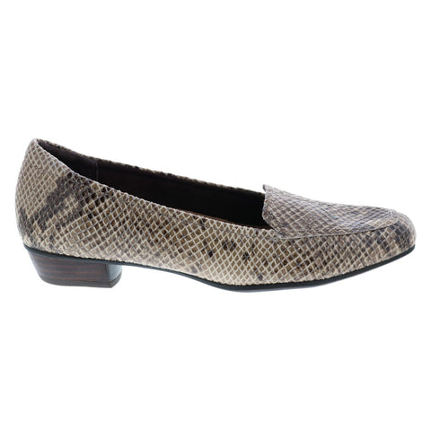 Clarks Timeless 26064133 Womens Gray Narrow Leather Flats Loafer Shoes