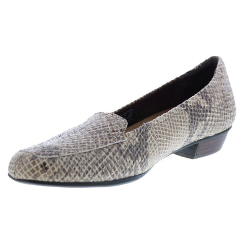 Clarks Timeless 26064133 Womens Gray Narrow Leather Flats Loafer Shoes