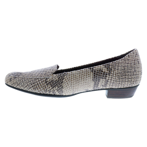 Clarks Timeless 26064133 Womens Gray Narrow Leather Flats Loafer Shoes