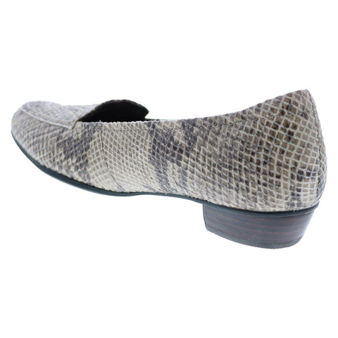 Clarks Timeless 26064133 Womens Gray Narrow Leather Flats Loafer Shoes