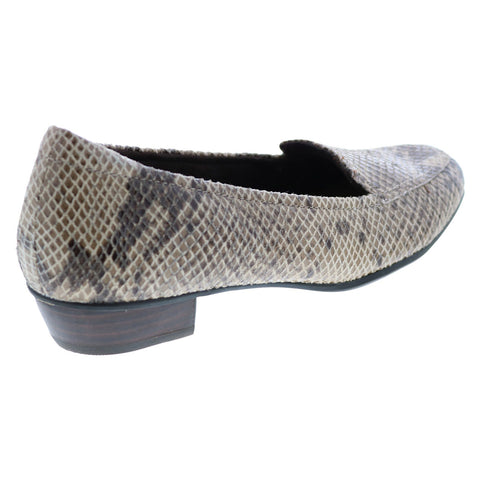 Clarks Timeless 26064133 Womens Gray Narrow Leather Flats Loafer Shoes