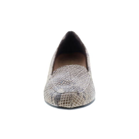 Clarks Timeless 26064133 Womens Gray Leather Slip On Ballet Flats Shoes