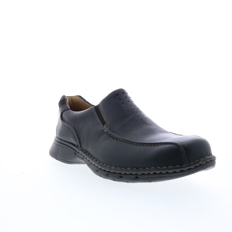 Clarks UN.SEAL 26085031 Mens Black Leather Loafers & Slip Ons Casual Shoes