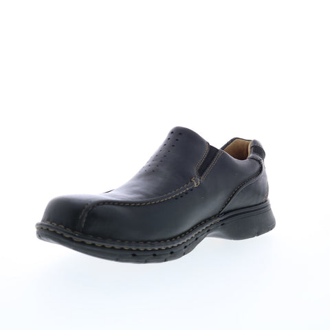 Clarks UN.SEAL 26085031 Mens Black Leather Loafers & Slip Ons Casual Shoes