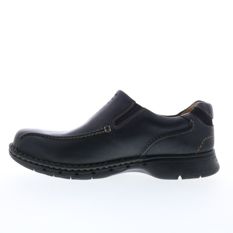 Clarks UN.SEAL 26085031 Mens Black Leather Loafers & Slip Ons Casual Shoes