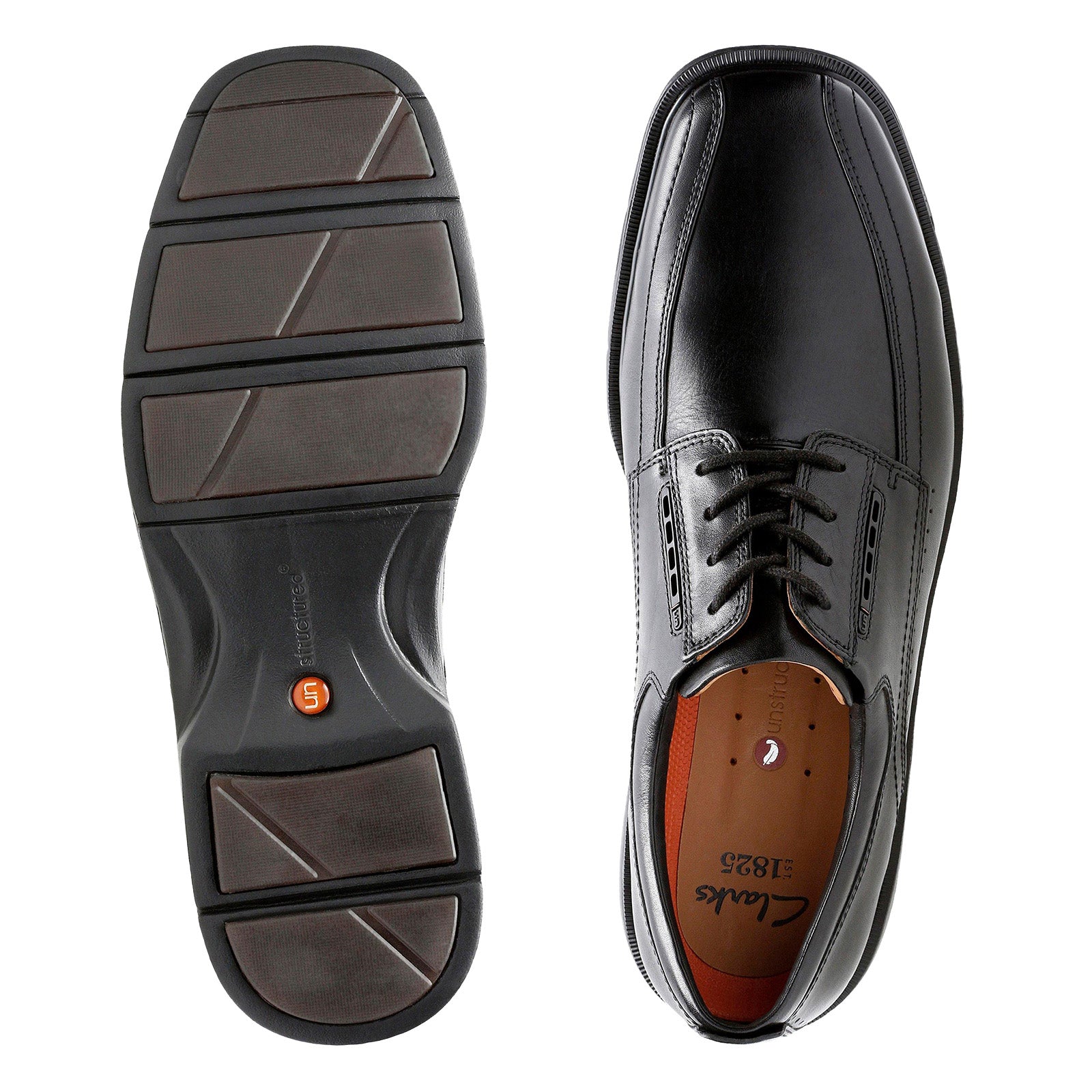 Clarks Un.Kenneth 26086093 Mens Black Narrow Leather Oxfords 