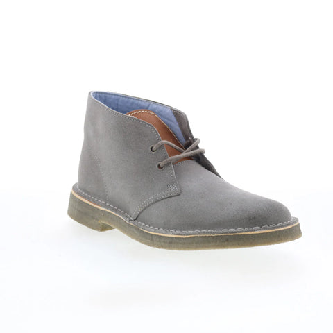 Clarks Desertherschel 26108595 Mens Gray Suede Lace Up Chukkas Boots