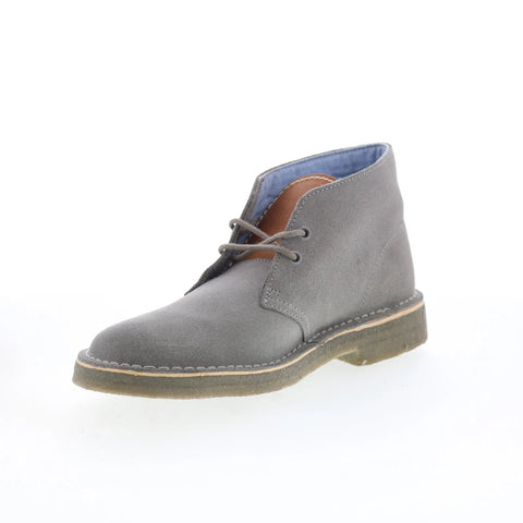 Clarks Desertherschel 26108595 Mens Gray Suede Lace Up Chukkas Boots