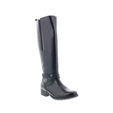 Clarks Plaza Market 26112346 Womens Black Leather Zipper Equestrian Boots
