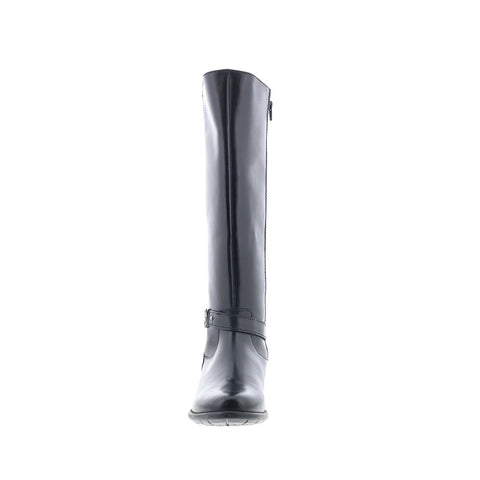 Clarks Plaza Market 26112346 Womens Black Leather Zipper Equestrian Boots