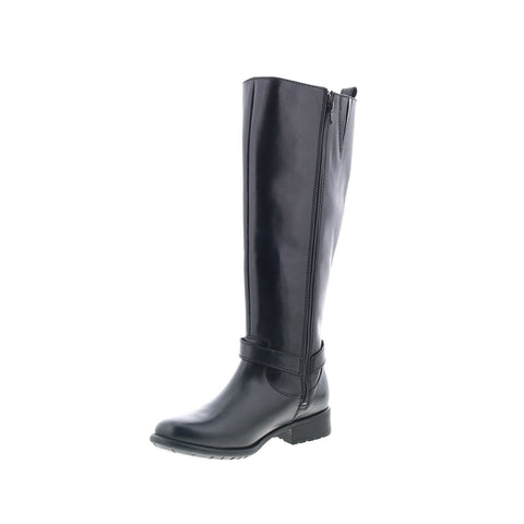 Clarks Plaza Market 26112346 Womens Black Leather Zipper Equestrian Boots