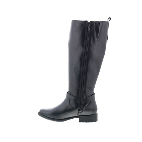 Clarks Plaza Market 26112346 Womens Black Leather Zipper Equestrian Boots