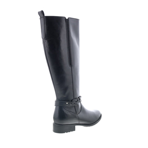 Clarks Plaza Market 26112346 Womens Black Leather Zipper Equestrian Boots