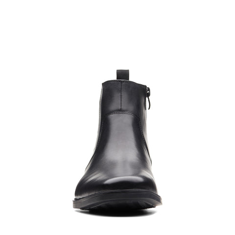 Clarks Tilden Zip 26127729 Mens Black Leather Zipper Casual Dress Boots