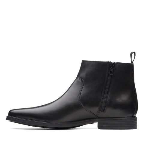 Clarks Tilden Zip 26127729 Mens Black Leather Zipper Casual Dress Boots