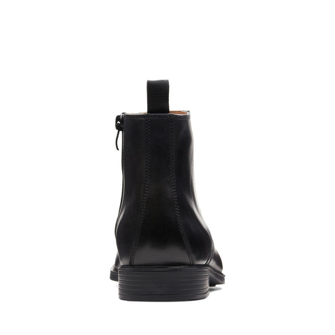 Clarks Tilden Zip 26127729 Mens Black Leather Zipper Casual Dress Boots