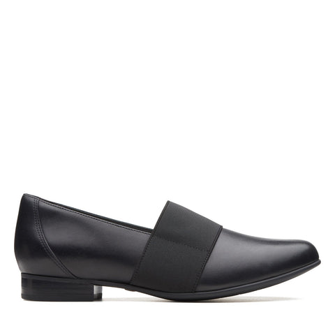 Clarks Un Blush Lo 26137101 Womens Black Leather Slip On Loafer Flats Shoes