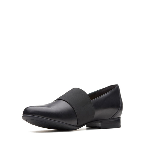Clarks Un Blush Lo 26137101 Womens Black Leather Slip On Loafer Flats Shoes
