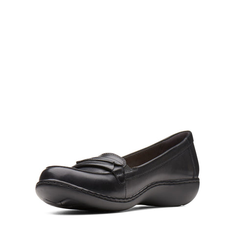 Clarks Ashland Lily 26138776 Womens Black Narrow Loafer Flats Shoes