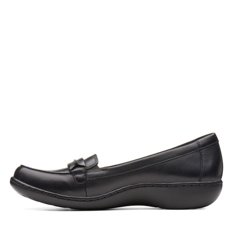Clarks Ashland Lily 26138776 Womens Black Narrow Loafer Flats Shoes